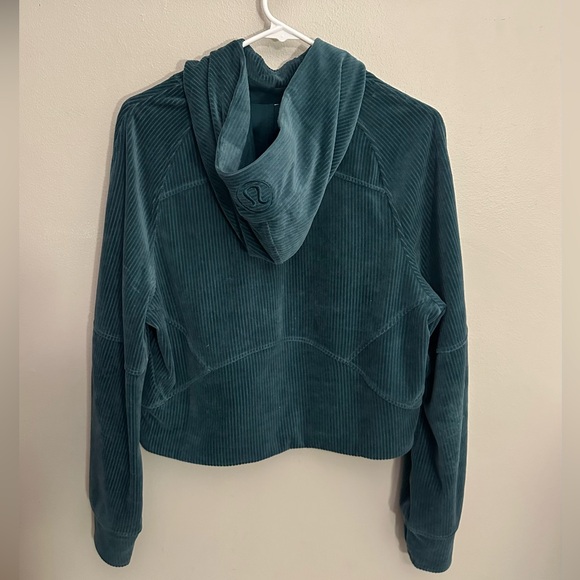 EUC Lululemon athletica Teal corduroy Scuba Hoodie SIZE XS/S - Picture 6 of 9